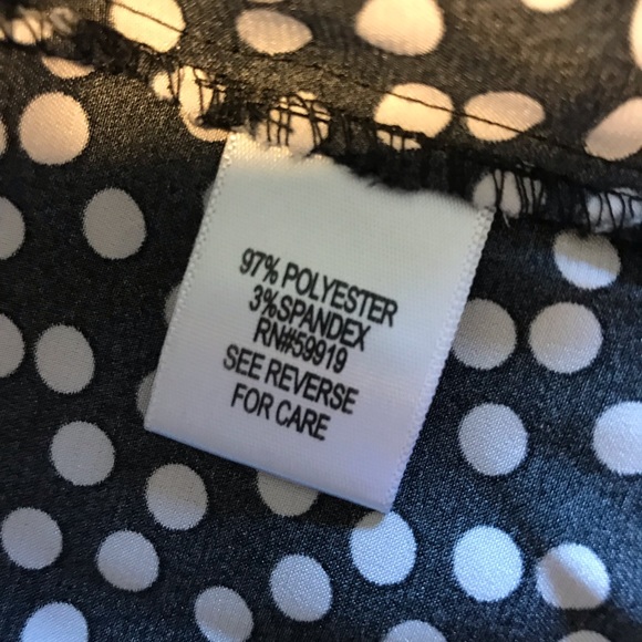 Apt. 9 Black/White Polka Dot Blouse ~B13 - Picture 4 of 4